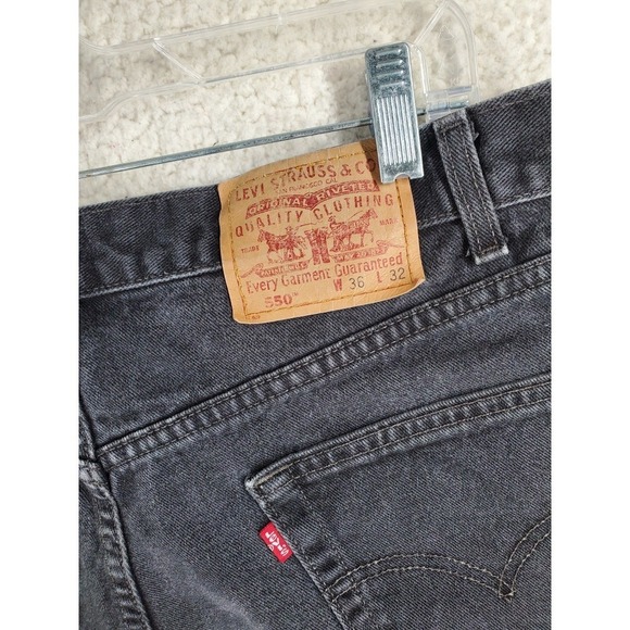 Vtg Y2K Levis 550 Black Jeans Mens 36x32 Relaxed Loose Hi Rise Canada (33x30.5) - Picture 14 of 16